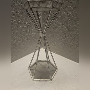 Metal Hexagon Geometric Candle Holder 10"x4"